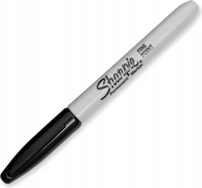 A single Sharpie permanent marker with a fine point is shown against a white background.