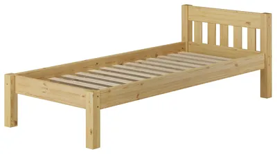 Produktbild von Einzelbett Massivholz Kiefer natur 90x200 Futon Bettrahmen Singlebett Zubehör wählbar V-60.38-09Rollrost inkl.