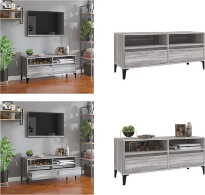 Produktbild von vidaXL TV Schrank Grau Sonoma 100x34,5x44,5 cm Holzwerkstoff - TV-Schrank - TV-Schränke - TV-Ständer - TV-Möbel