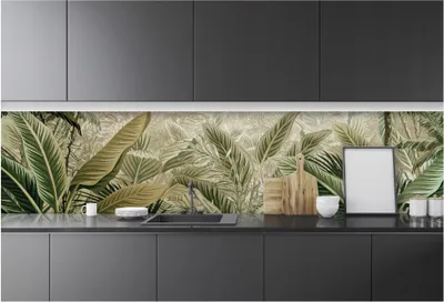 Produktbild von Fototapete Küche Abwaschbar Dschungel Wald - 250x60 cm Einteilig Premium Küchenrückwand - Inklusive Kleister Modern Küchentapete Fototapeten Vlies Tapete UV-Beständig Montagefertig
