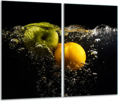 Produktbild von Herdabdeckplatten 2 teilig 30x52 Glaskeramikkochfeld Abdeckung Glas Obst