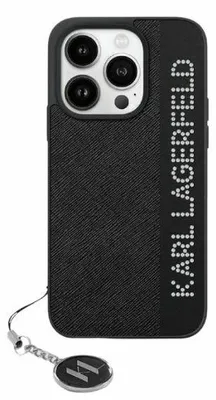 Obrázek produktu pro Etui Karl Lagerfeld Saffiano Rhinestones & Charm Na Iphone 15 Pro Max - Czarne