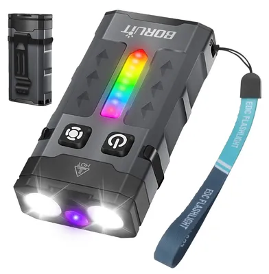 Mini-Taschenlampe mit UV-Licht, 1100 Lumen, wiederaufladbar, EDC