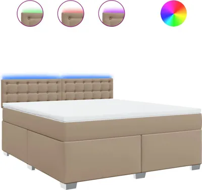 Produktbild von vidaXL Boxspringbett Matratze Cappuccino-Braun 180x200 cm Kunstleder