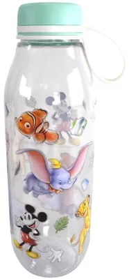 Imagen del producto de Botella de agua con tapa a rosca, edición conmemorativa de 100 años de Disney, 650 ml (apta para mayores de 4 años). Botella para niños