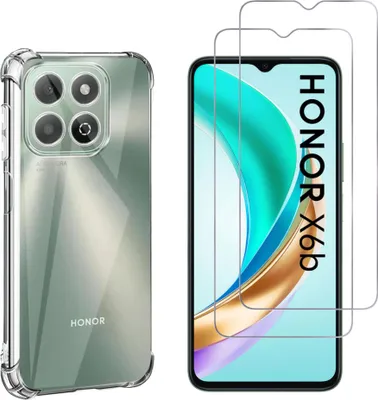 Image de Housse antichoc pour Honor X6b et 2 protections d'écran en verre trempé Phonillico®