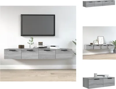 Zdjęcie produktu dla vidaXL Szafki ścienne 2 szt. Szara Sonoma 68x30x20 cm Materiał drewnopochodny - Półki ścienne