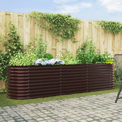 Image de Maison Exclusive - Potager surélevé marron 320 x 80 x 81 cm en acier