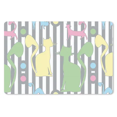 Produktbild von MuchoWow® Schreibtischunterlage Katzen - Pastell - Tiere 60x40 cm - XXL Mauspad - Großes Mauspad