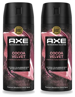 Productafbeelding van 2 x Axe Fine Fragrance Collection Cocoa Velvet bodyspray - 150 ml - Voordeelverpakking - 2 stuks