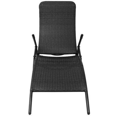 Immagine prodotto di Lettino Prendisole Pieghevole in Polyrattan Nero