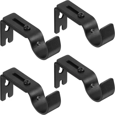 Imagen del producto de Soportes para cortinas ajustables, juego de 4 unidades, de 9 a 11,2 cm, de metal, para puertas y ventanas