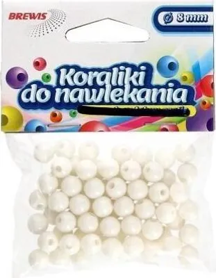 Produktbild von Koraliki do nawlekania białe + sznurek 8mm 16g