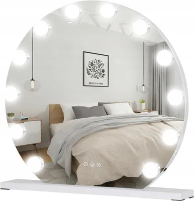 Zdjęcie produktu dla Lustro do makijażu podświetlane kosmetyczne w stylu Hollywood 50 cm 12 LED
