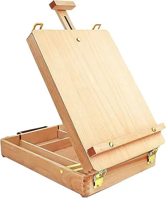 Imagen del producto de Caballete de mesa para pintar, caballete de madera de alta calidad para dibujar, caballete de mesa para pintar