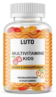 Produktbild von LUTO Supplements Multivitamin Kids Gummies – 50 Fruchtgummis – Erdbeere & Orange – Vegan