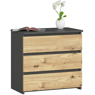Obrázok produktu pre Nočný stolík "raumhirsch" s rozmermi 60 cm, s 3 zásuvkami. Nočný stolík, komoda, príkonový stolík, hĺbka 35 cm