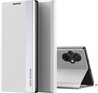 Obrázek produktu pro Xiaomi Poco M5 Case, koženéPolyuretanmagnetické ochranné pouzdro s flipovým stojánkem pro Xiaomi Poco M5 White