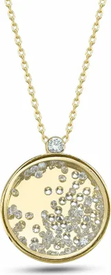 Produktbild von Dkeniz Anhänger mit Kette 925/- Sterling Silber 42 cm + 3cm Gold Zirkonia weiß 145240018