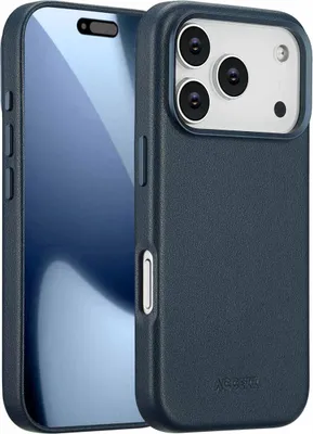 Image de Accezz MagSafe Leather Backcover for the Apple iPhone 17 Pro - Nightfall Blue