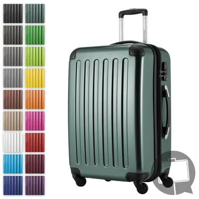 Immagine prodotto di HAUPTSTADTKOFFER Alex - Valigia rigida espandibile con 4 ruote trolley check-in valigia da viaggio con espansione pieghevole bagaglio check-in 158cm Valigia rigida 65 cm, 74 litri, verde bosco