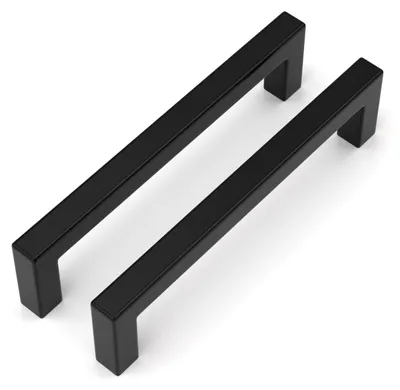 Möbelgriffe, schwarz, 20 Stück, Lochabstand 128 mm, Edelstahl