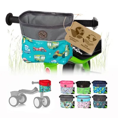Produktbild von BAMBINIWELT Lenkerkorb für Kinder Lenkertasche kompatibel mit Pukylino Wutsch Fitsch Puky OFFEN für Dreirad Laufrad Rutschfahrzeuge (Modell 2)