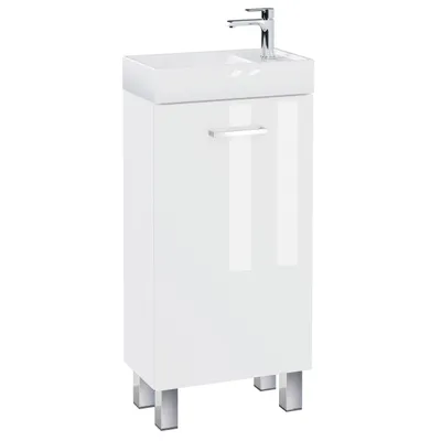 Zdjęcie produktu dla Szafka łazienkowa z umywalką stojąca pod umywalkę biała połysk mała 40 cm