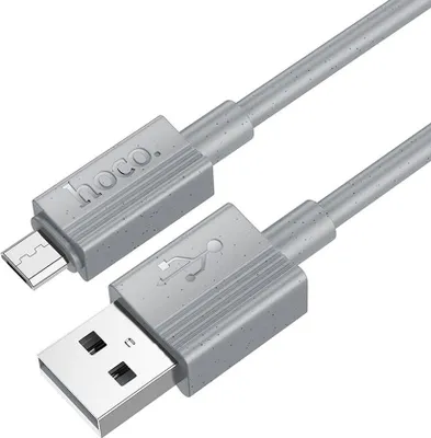 Zdjęcie produktu dla Kabel USB A – Micro USB Hoco 2,4 A, 1 m, X107, szary