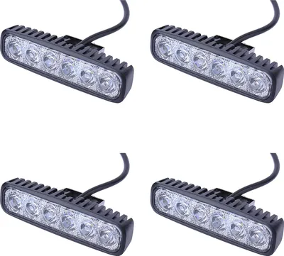Produktbild von Greenmigo 4x 18W Led Scheinwerfer Offroad Lampe Flood Arbeitsscheinwerfer LED Arbeitslicht 12V 24V Zusatzscheinwerfer Rückfahrscheinwerfer für Traktor Bagger SUV - 60 Grad Wasserdicht IP67 1560LM