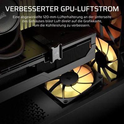 Produktbild von Corsair 3200D RS ARGB Mid-Tower PC Case, Midi Tower, PC, Schwarz, Mini-ITX, micro ATX, ATX, Stahl, Gehärtetes Glas, Kunststoff, Gaming