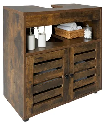Wastafelonderkast 63x60x30 cm MDF 3 Fächer braun