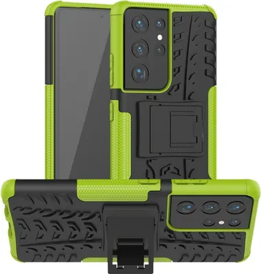 Produktbild von König Design Hülle kompatibel mit Samsung Galaxy S21 Ultra Kunststoff Soft Handyhülle - Handy Case Grün