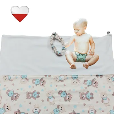Image de NappiMe, tapis de change réutilisable - Ours en peluche - Vert menthe