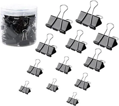 Produktbild von Famanu Metallklammern 120 Stück - Schwarz, 4 Größen