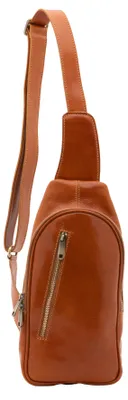 Imagen del producto de Bolso de hombro de cuero genuino, hecho a mano en Italia, con cremallera