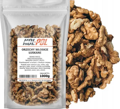 Zdjęcie produktu dla ORZECHY WŁOSKIE 1kg Łuskane orzech włoski naturalne świeże jakość Kol-Pol