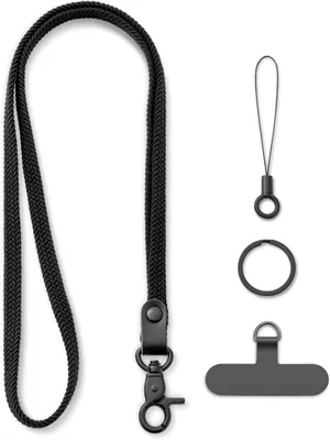 Produktbild von 2 Schlüsselband zum Umhängen Schlüsselanhänger Lang Lanyard Schwarz