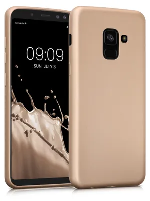 Produktbild von kwmobile Handyhülle für Samsung Galaxy A8 (2018) Hülle - Silikon Case metallisch schimmernd - Schutzhülle Cover - Metallic Gold