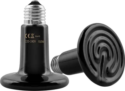 Produktbild von 2 Stück 150W Keramik Reptilien Wärmelampe, E27 Heizlampe, AC 220V, für Tiere Terrarium, für Reptilien Schildkröte, Eidechse, Schlange, Spinne, Küken