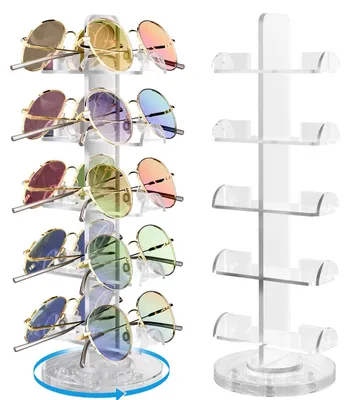 Image de Porte-lunettes rotatif - Acrylique - Transparent - Présentoir à lunettes