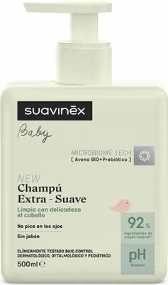 Imagen del producto de Champú suave para bebés Extramildes Suavinex, 500 ml
