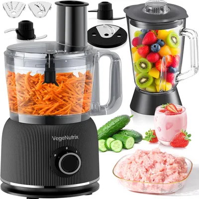 Küchenmaschine 1500 W, 2,5 L + 2 L Mixer, Glas, 2 Stufen