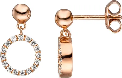 Produktbild von JOBO Ohrhänger 925 Sterling Silber rotgold vergoldet mit Zirkonia Ohrringe Ohrstecker