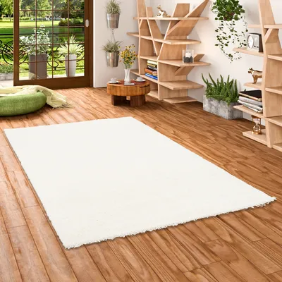 Produktbild von Hochflor Langflor Shaggy Teppich Aloha Weiß, Größe:120x170 cm