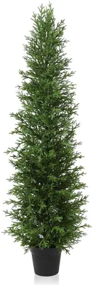 Productafbeelding van Kunstcederboom voor buiten, 150 cm, UV-bestendig, kunststof, geschikt voor woonkamer, kantoor, decoratie