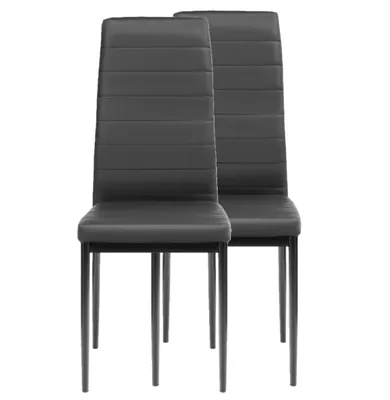 Obrázek produktu pro FURNIFY® Sada 2 jídelních židlí HYGGE | Pohodlné židle z umělé kůže do kuchyně a jídelny | Černá barva