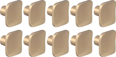 Immagine prodotto di Natural Goods Berlin maniglie per mobili rotonde KONKAV, pomelli per mobili 30x27mm, pomelli per armadi adatti a spessori di porte di 15-22mm, maniglie per armadi da cucina, cassettiere, credenze ecc., oro (spazzolato), 10 pezzi