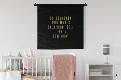 Produktbild von MuchoWow® Wandteppich Wandbehang Zitate - Sprichwörter - Gold - Briefe 90x90 cm Tapisserie Dekoration Wandtuch - Wandaufhänger