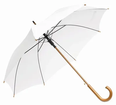Image de L-Merch - Parapluie « Boogie » avec manche en bois LT5442 (89 cm x 103 cm) (blanc)